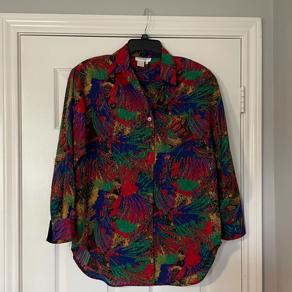 Vintage Susan Hutton Blouse // Bright & Colorful